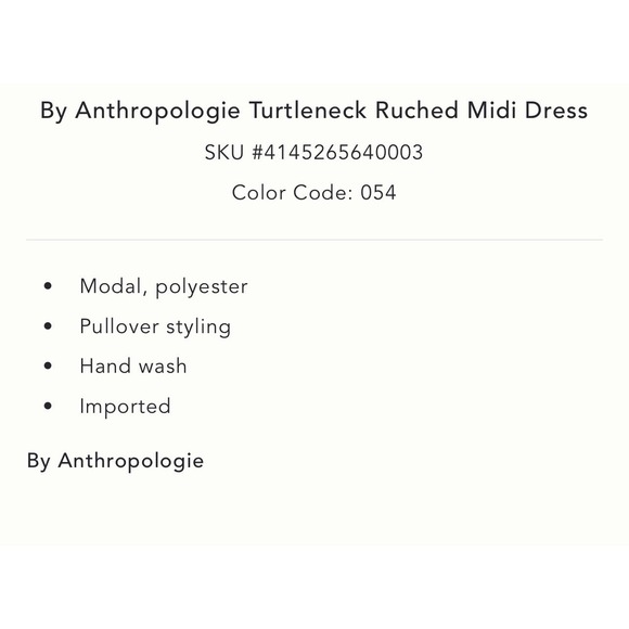 Anthropologie NEW Size M Turtleneck Ruched Midi Dress MAUVE Daily PRACTICE - Picture 13 of 15